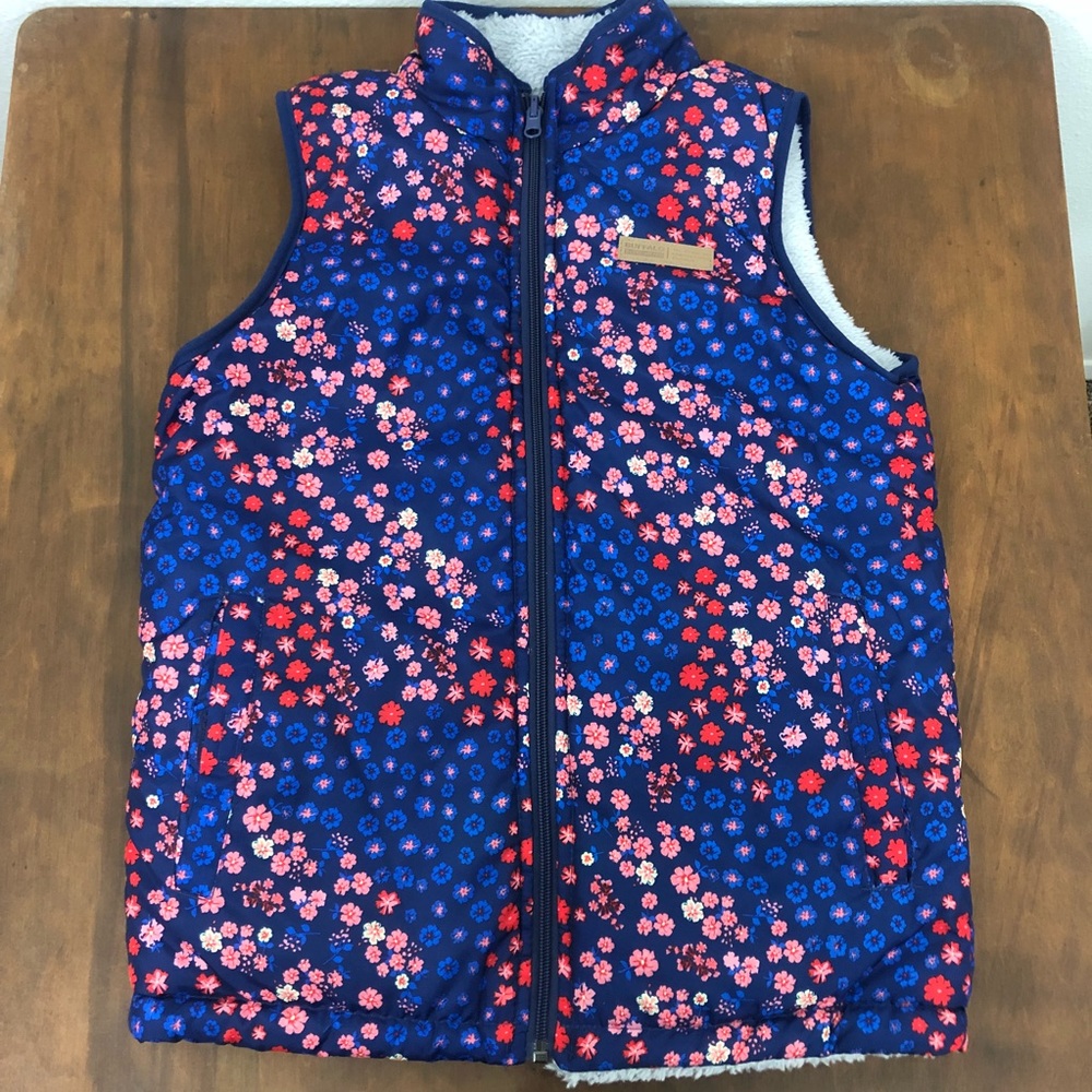 Floral sakura cherry blossom reversible vest
